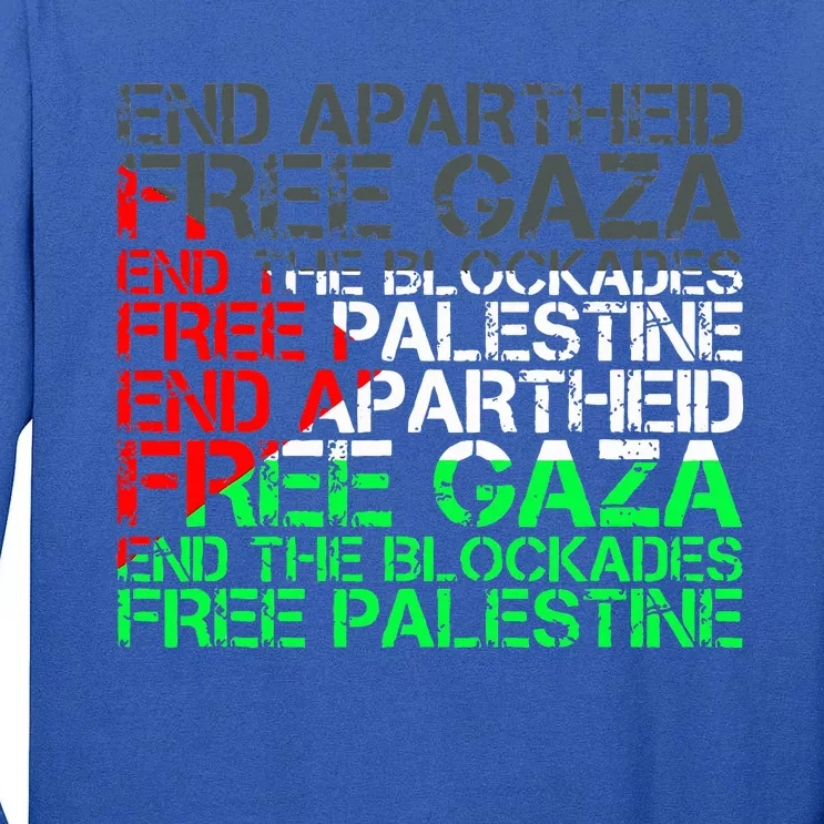 Free Palestine Arabic Palestine Gaza Jerusalem Support Flag Tall Long Sleeve T-Shirt