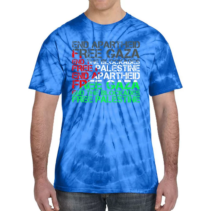 Free Palestine Arabic Palestine Gaza Jerusalem Support Flag Tie-Dye T-Shirt