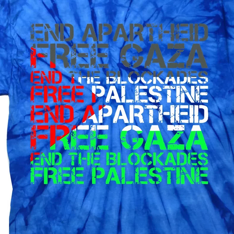 Free Palestine Arabic Palestine Gaza Jerusalem Support Flag Tie-Dye T-Shirt