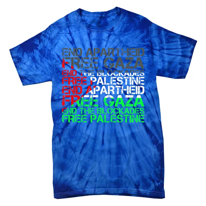 Free Palestine Arabic Palestine Gaza Jerusalem Support Flag Tie-Dye T-Shirt