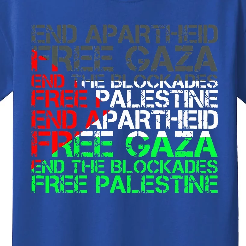 Free Palestine Arabic Palestine Gaza Jerusalem Support Flag Kids T-Shirt