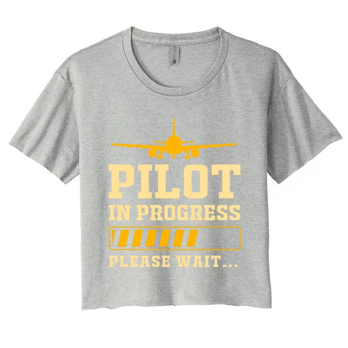 Future Pilot Airplane Pilot In Progress Gift Women's Crop Top Tee