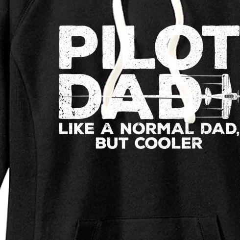 Funny Pilot Art For Dad Aviation Airplane Aircraft Pilot Women's Fleece Hoodie