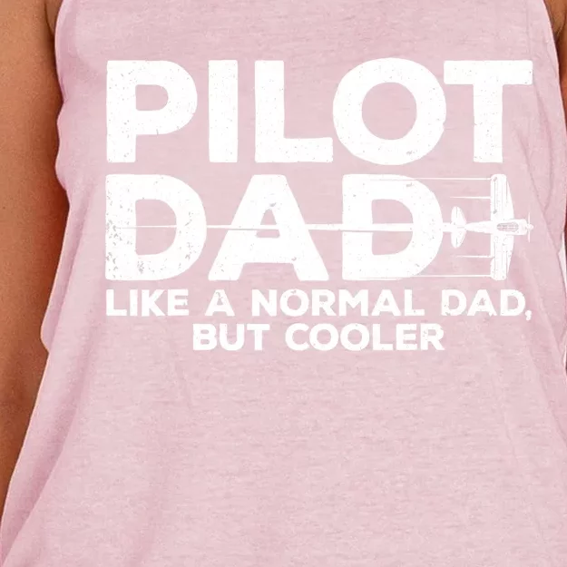 Funny Pilot Art For Dad Aviation Airplane Aircraft Pilot Women's Knotted Racerback Tank