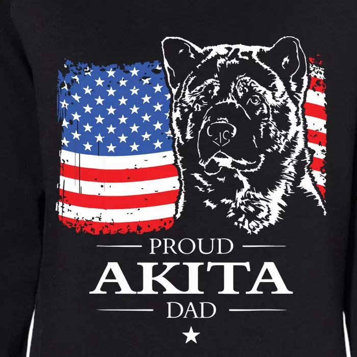 Funny Proud Akita Dad American Flag Patriotic Dog Gift Womens California Wash Sweatshirt