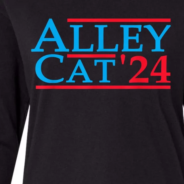 Funny Patriotic Alley Cat 2024 Election Campaign Political Gift Womens Cotton Relaxed Long Sleeve T-Shirt