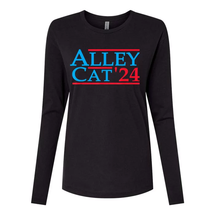 Funny Patriotic Alley Cat 2024 Election Campaign Political Gift Womens Cotton Relaxed Long Sleeve T-Shirt