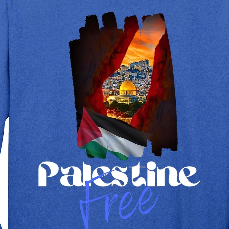 Free Palestine Arabic Support Palestine And Gaza Long Sleeve Shirt