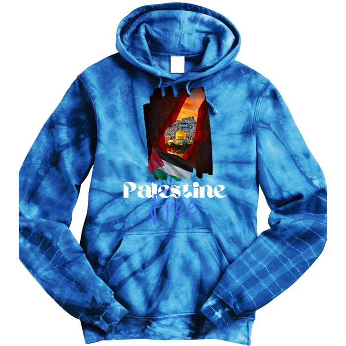 Free Palestine Arabic Support Palestine And Gaza Tie Dye Hoodie