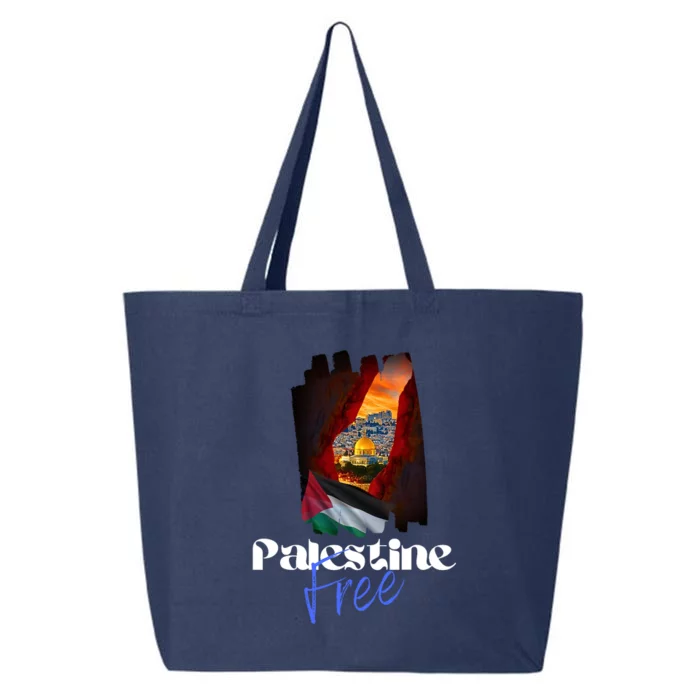 Free Palestine Arabic Support Palestine And Gaza 25L Jumbo Tote