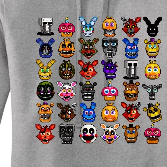 Fnaf Pixel Art Collage Women's Pullover Hoodie