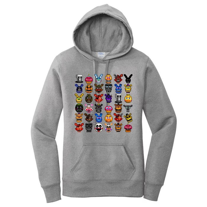 Fnaf Pixel Art Collage Women's Pullover Hoodie