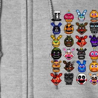 Fnaf Pixel Art Collage Full Zip Hoodie