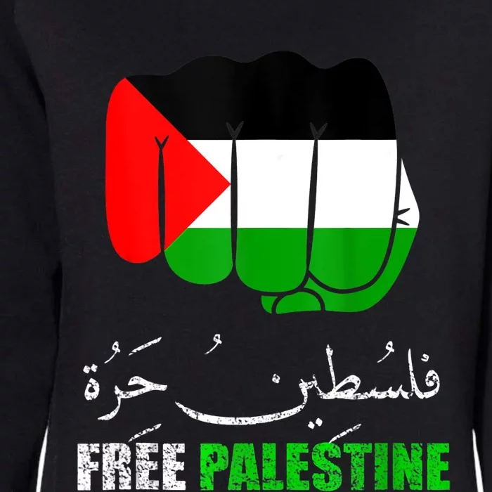 Free Palestine Arabic Support Palestine People Womens California Wash Sweatshirt