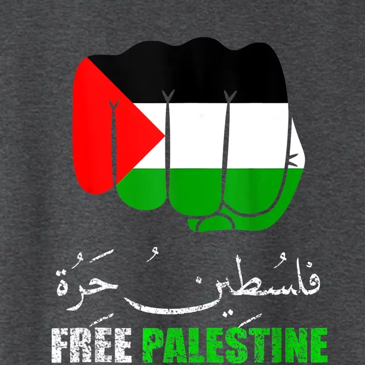 Free Palestine Arabic Support Palestine People Women's Crop Top Tee