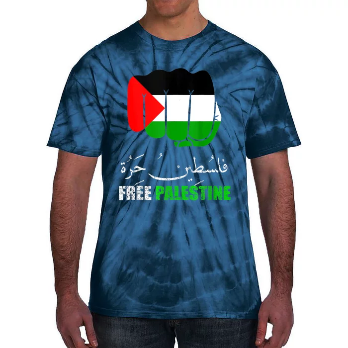 Free Palestine Arabic Support Palestine People Tie-Dye T-Shirt