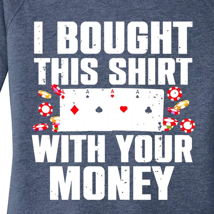 Funny Poker Art For Gambling Poker Player Gambler Women's Perfect Tri Tunic Long Sleeve Shirt