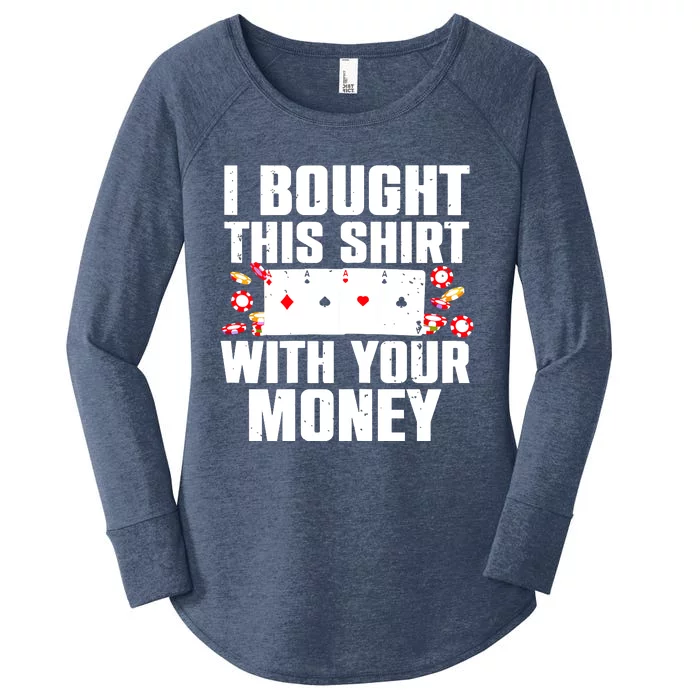 Funny Poker Art For Gambling Poker Player Gambler Women's Perfect Tri Tunic Long Sleeve Shirt