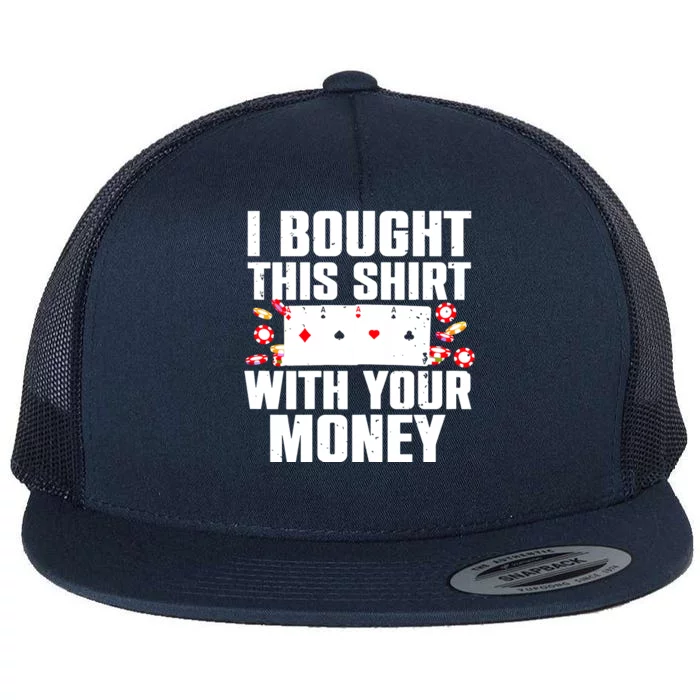 Funny Poker Art For Gambling Poker Player Gambler Flat Bill Trucker Hat