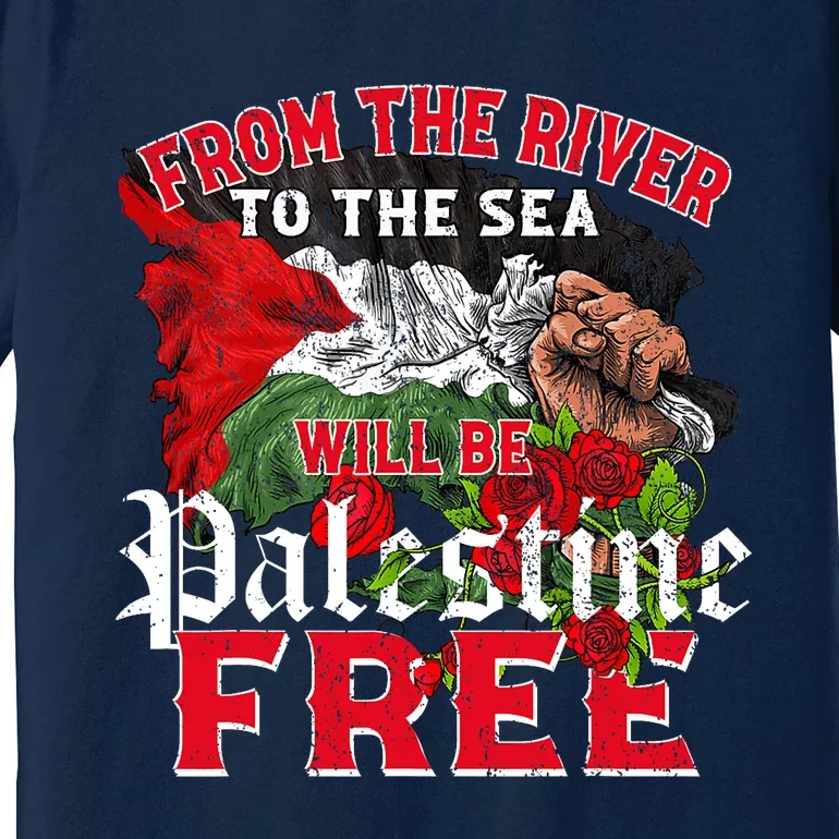 Free Palestine Arabic Support Palestine And Keffiyeh Palesti Premium T-Shirt