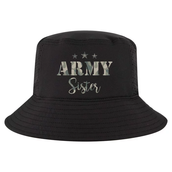 Funny Proud Army Sister Gift Camouflage Shirt Army Sister Gift Cool Comfort Performance Bucket Hat