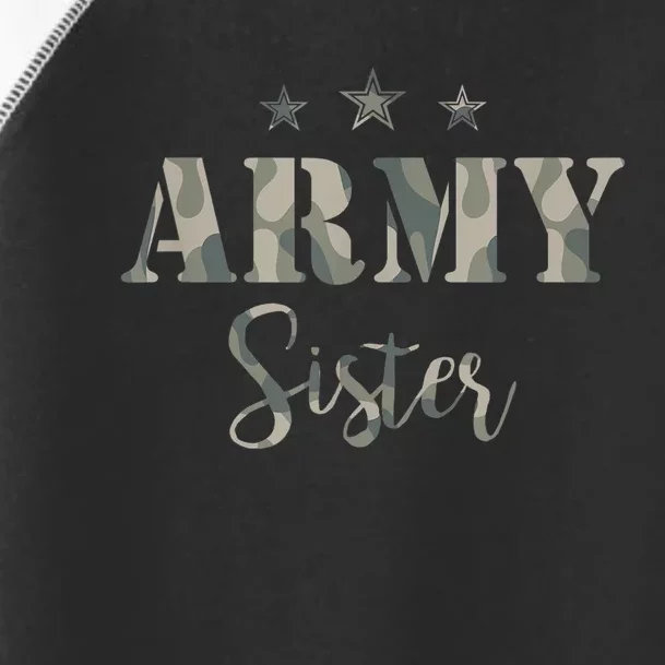 Funny Proud Army Sister Gift Camouflage Shirt Army Sister Gift Toddler Fine Jersey T-Shirt