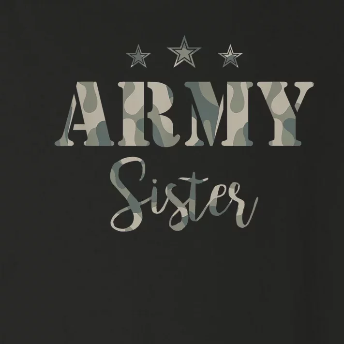 Funny Proud Army Sister Gift Camouflage Shirt Army Sister Gift Toddler Long Sleeve Shirt