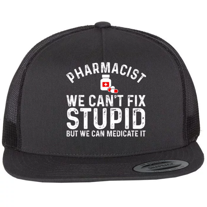 Funny Pharmacy Art Pharmacy Tech Pharmacist Flat Bill Trucker Hat