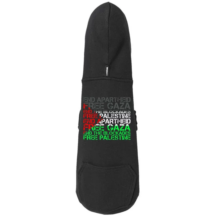 Free Palestine Arabic Palestine Gaza Jerusalem Support Flag Doggie 3-End Fleece Hoodie