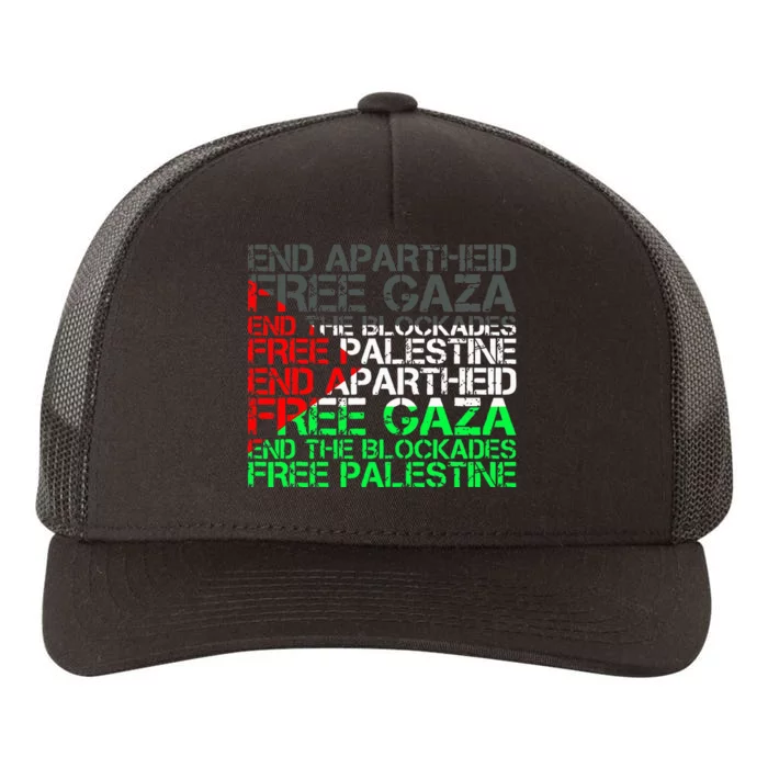 Free Palestine Arabic Palestine Gaza Jerusalem Support Flag Yupoong Adult 5-Panel Trucker Hat