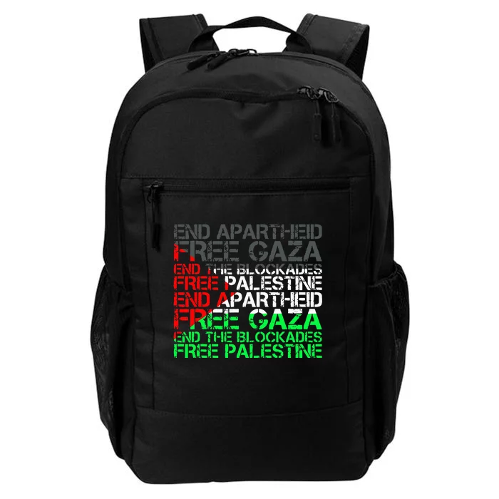 Free Palestine Arabic Palestine Gaza Jerusalem Support Flag Daily Commute Backpack