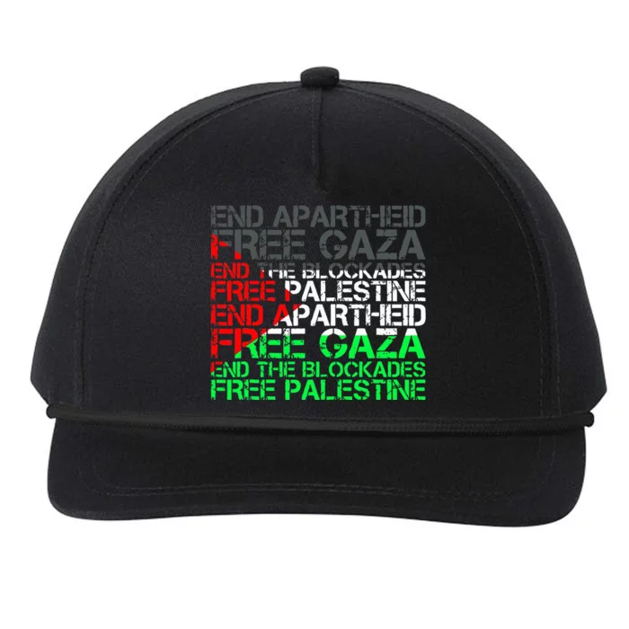 Free Palestine Arabic Palestine Gaza Jerusalem Support Flag Snapback Five-Panel Rope Hat