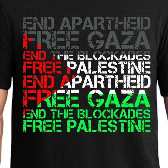 Free Palestine Arabic Palestine Gaza Jerusalem Support Flag Pajama Set