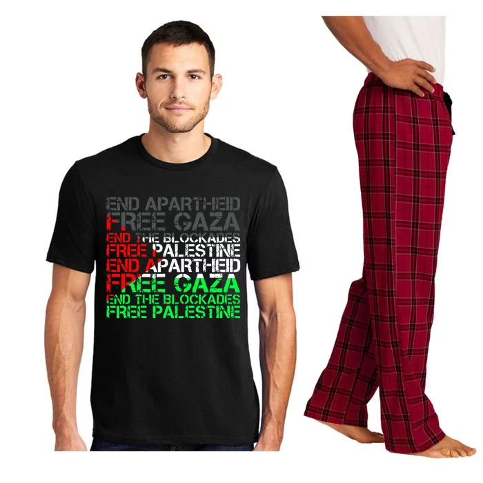 Free Palestine Arabic Palestine Gaza Jerusalem Support Flag Pajama Set