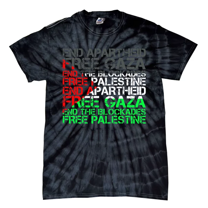 Free Palestine Arabic Palestine Gaza Jerusalem Support Flag Tie-Dye T-Shirt