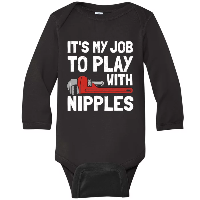 Funny Plumber Art For Steamfitter Plumbing Tools Baby Long Sleeve Bodysuit