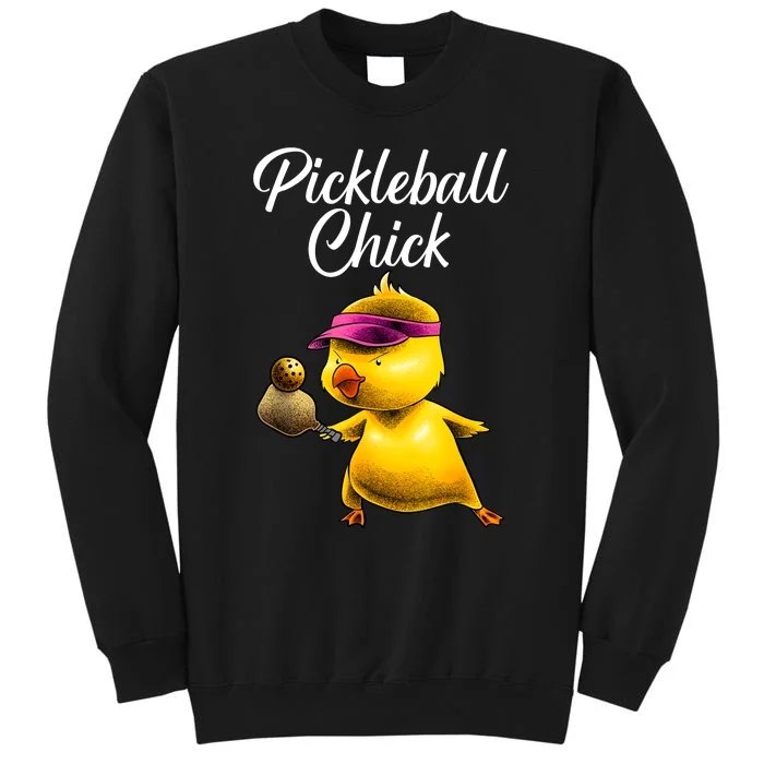 Funny Pickleball Art For Women Girl Paddle Sport Chick Lover Tall Sweatshirt