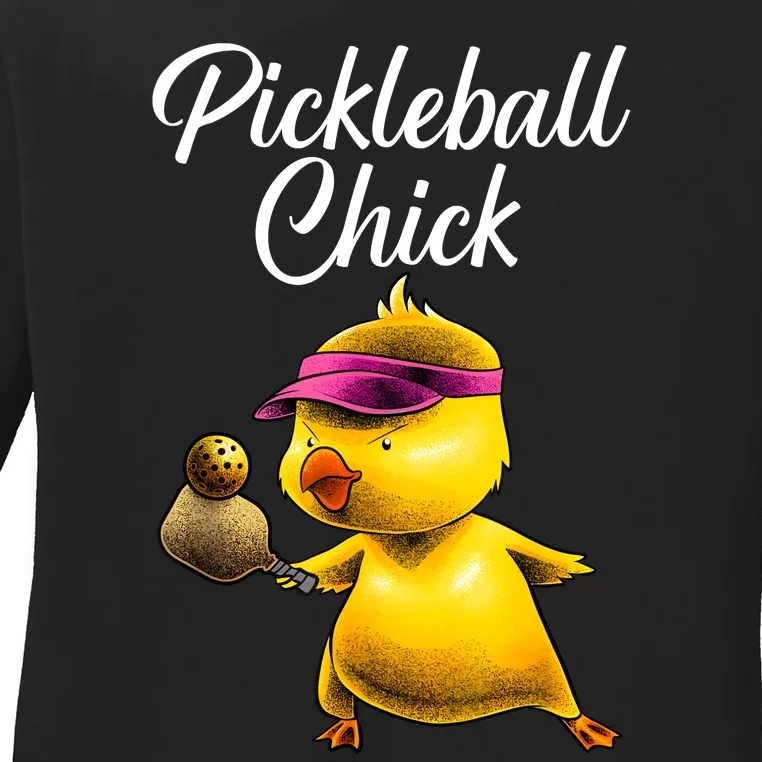 Funny Pickleball Art For Women Girl Paddle Sport Chick Lover Ladies Long Sleeve Shirt