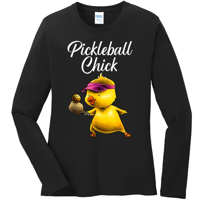 Funny Pickleball Art For Women Girl Paddle Sport Chick Lover Ladies Long Sleeve Shirt