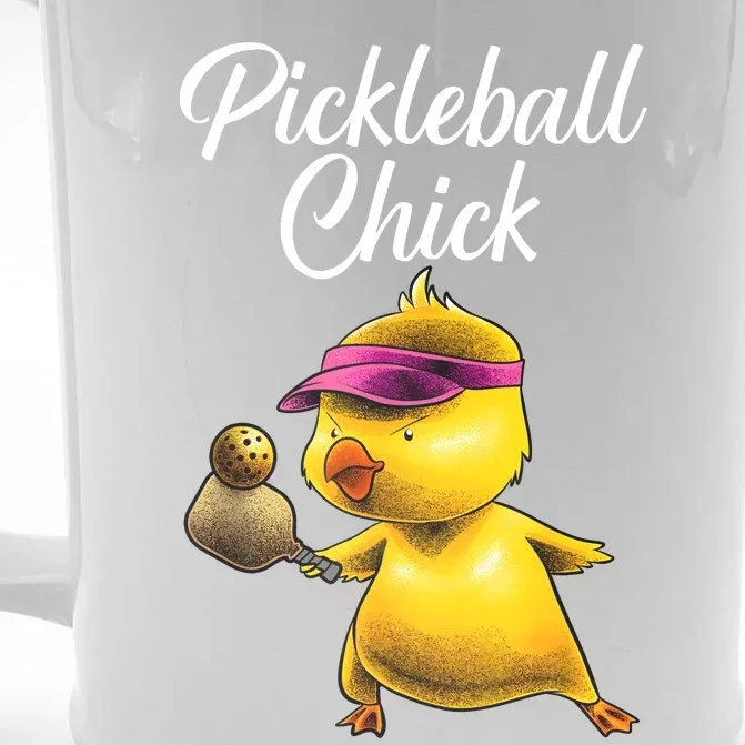 Funny Pickleball Art For Women Girl Paddle Sport Chick Lover Front & Back Beer Stein