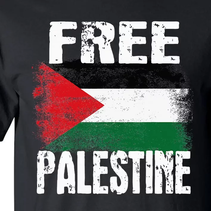 Free Palestine Arabic Big Palestine Flag Free Gaza Tall T-Shirt