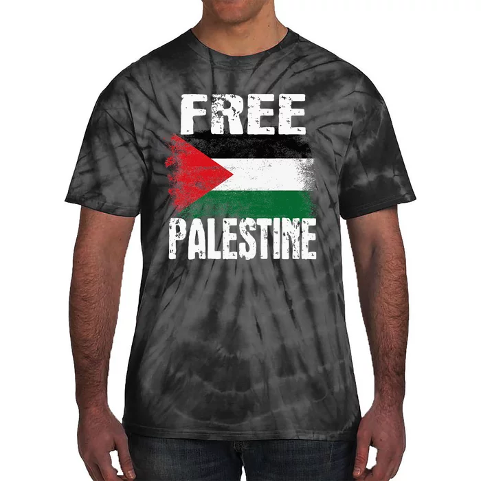 Free Palestine Arabic Big Palestine Flag Free Gaza Tie-Dye T-Shirt