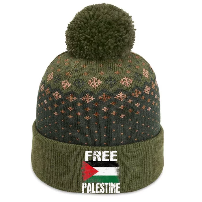 Free Palestine Arabic Big Palestine Flag Free Gaza The Baniff Cuffed Pom Beanie