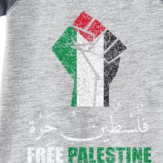 Free Palestine Arabic support Palestine and Gaza Jerusalem Infant Baby Jersey Bodysuit