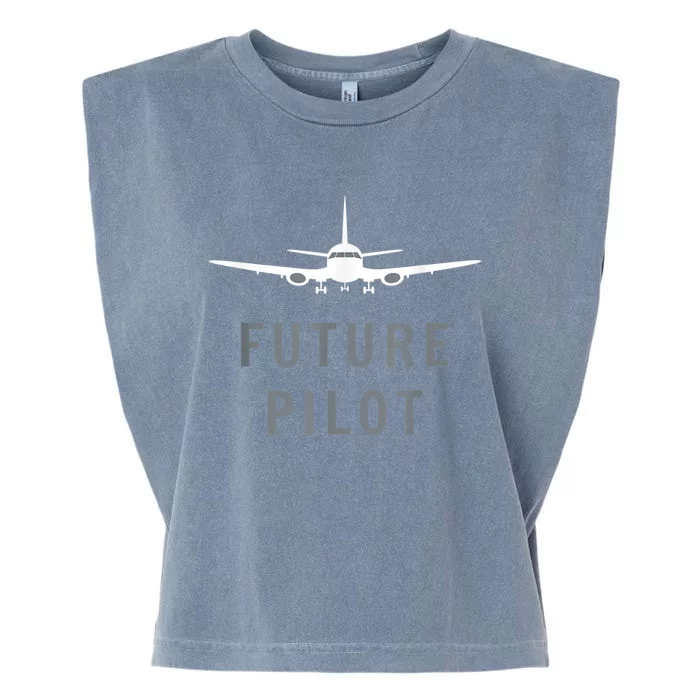 Future Pilot Airplane Pilot Aviation Gift Garment-Dyed Women's Muscle Tee