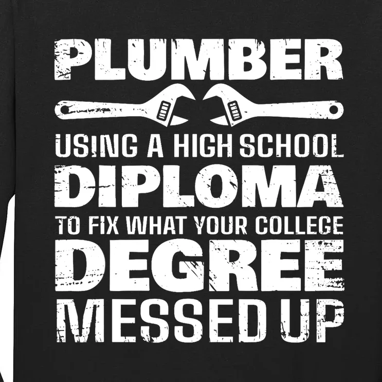 Funny Plumber Art For Pipefitter Pipe Plumber Tall Long Sleeve T-Shirt