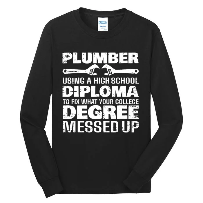 Funny Plumber Art For Pipefitter Pipe Plumber Tall Long Sleeve T-Shirt