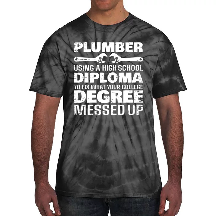 Funny Plumber Art For Pipefitter Pipe Plumber Tie-Dye T-Shirt