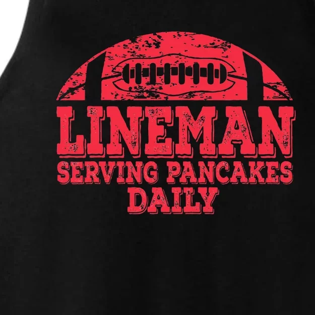 Football Pancake And Football Lineman Ladies Tri-Blend Wicking Tank