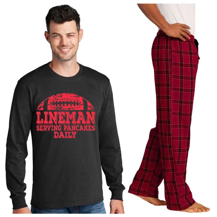 Football Pancake And Football Lineman Long Sleeve Pajama Set